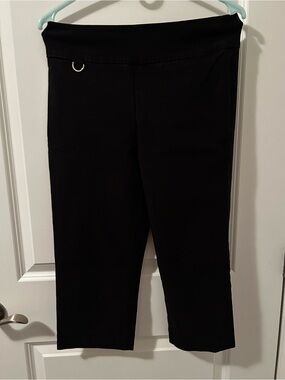 Black Capris with D-Ring Detail - Women